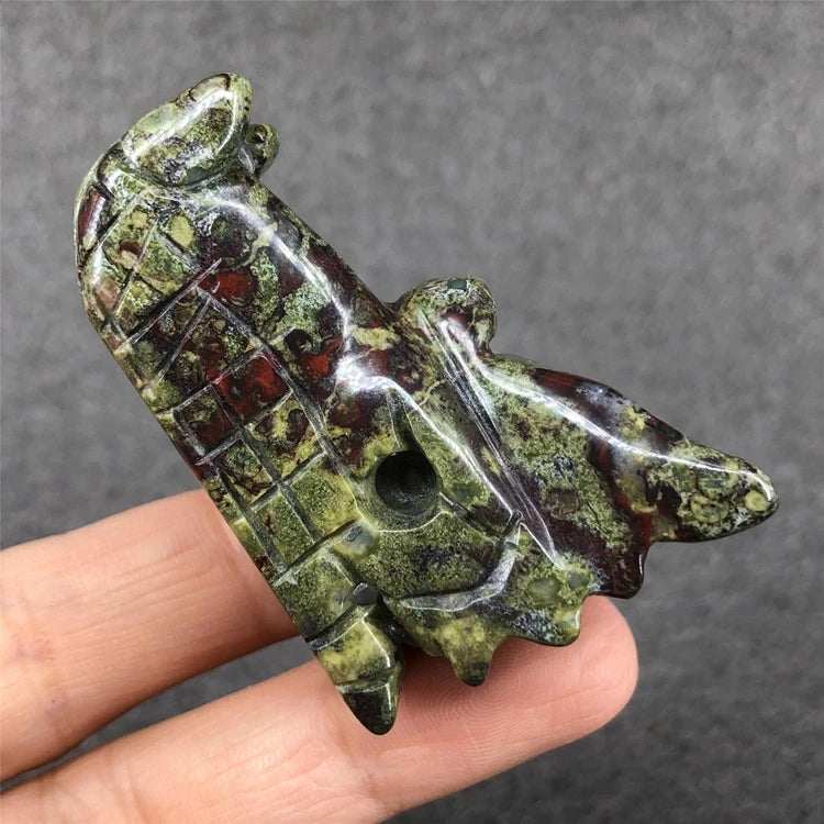 2026 white Crystal Dragon Skulls Head CarvingHard carved gemstone jade Chinese dragon blood stone
