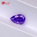 In Stock Wholesale Loose Synthetic Cz Stone Purple Orchid Color Pear Shape 4K Crushed Ice Cut Cubic Zirconia