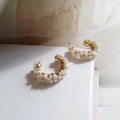 New Elegant Cute Silver Needle Flower Hoop Earrings Geometric Hollow Circle Flower Earring Gifts