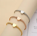 Gold Latest Design Women's Gold Stainless Steel Bangle Engraved Name With Heart Pendant Charm Personalized Bracelet
