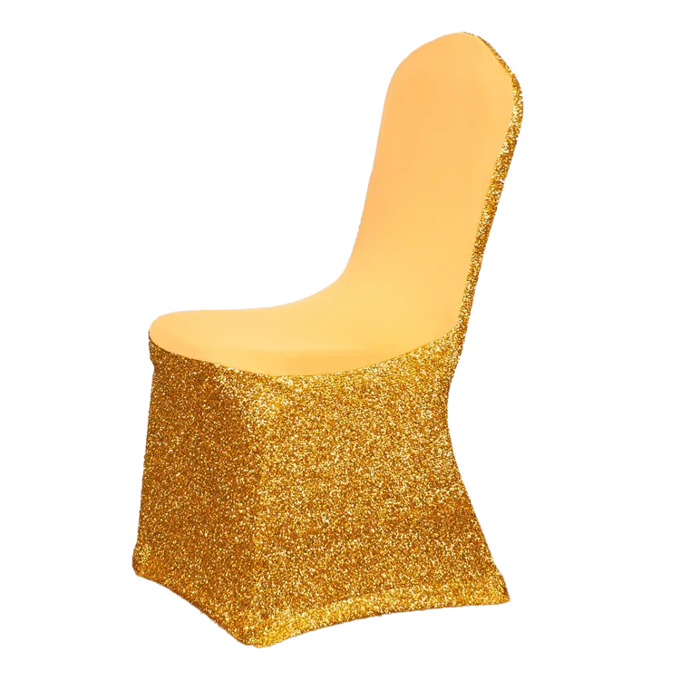 Glittery Chair Cover Banquet Dinning Polyester Spandex Stretch Covers  for Events