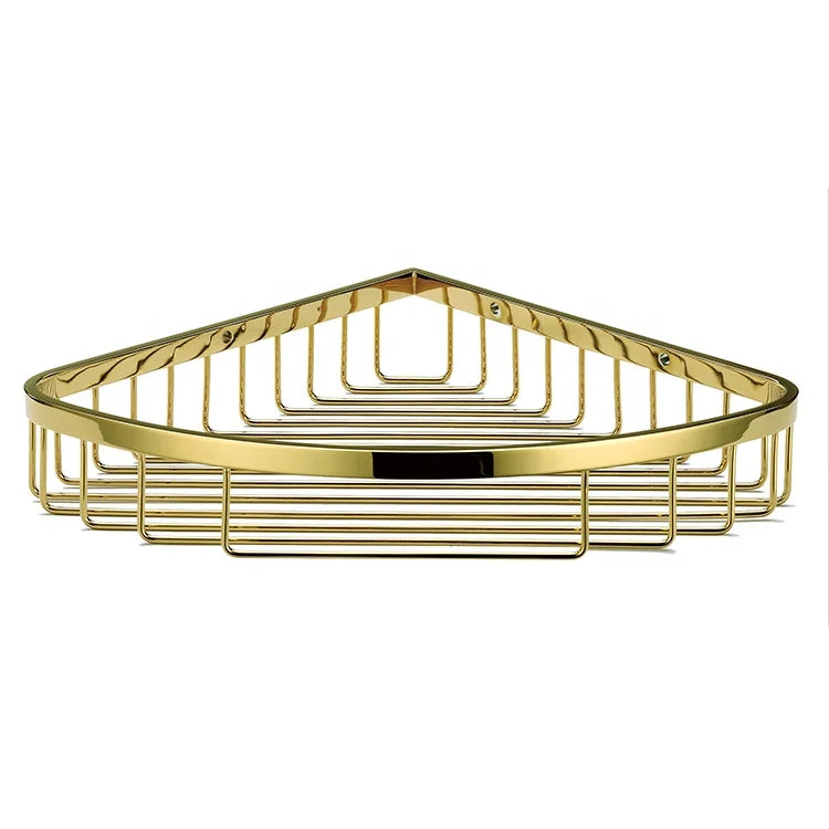 Modern Brass Finish Corner Shelf Wall Mounted Bathroom Toilet Accessories Eco-Friendly Custom Size Hotel Use MegaBDM