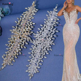 WHD-070 Keering New Handmade Product Rhinestone Alloy Leaves Bridal Design