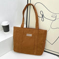 Large Capacity Women's Corduroy Shoulder Bags Solid Color Ladies Underarm Bag Shopping Tote Fashion Vintage Female Handbags