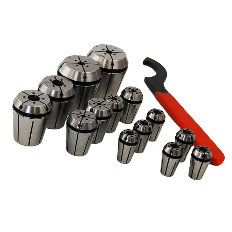 CHAJANE ER8 ER11 ER16 ER20 ER25 ER32 ER40 Stainless Steel CNC Machine Accessory Drill Chuck Set Manual Power Chuck Jaws 0.008MM