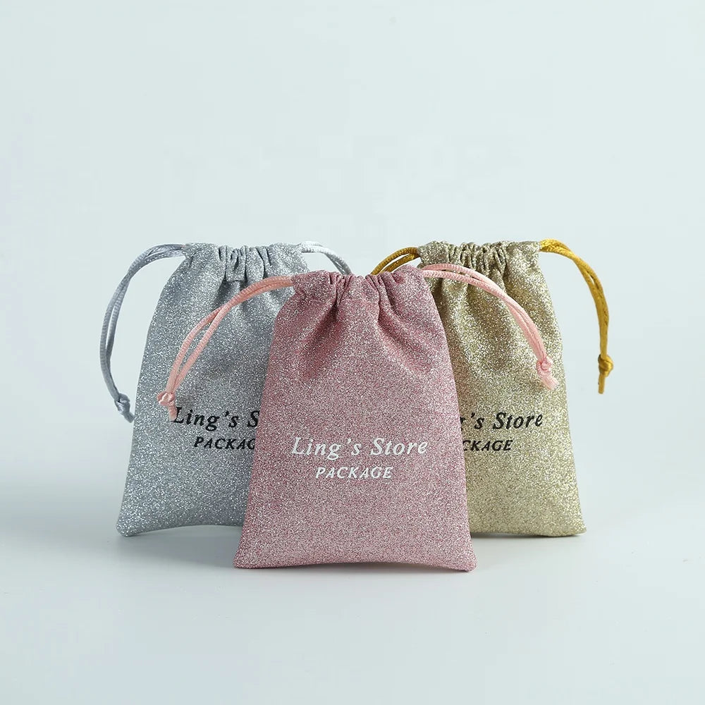 7x9cm High Quality Jewelry Packaging Drawstring Pouch Sequin Bag Can Custom Do Personalized Logo