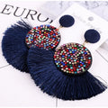 Sector Tassel Earrings Diamond Earrings  Rope Drop Dangle Earrings Wholesale