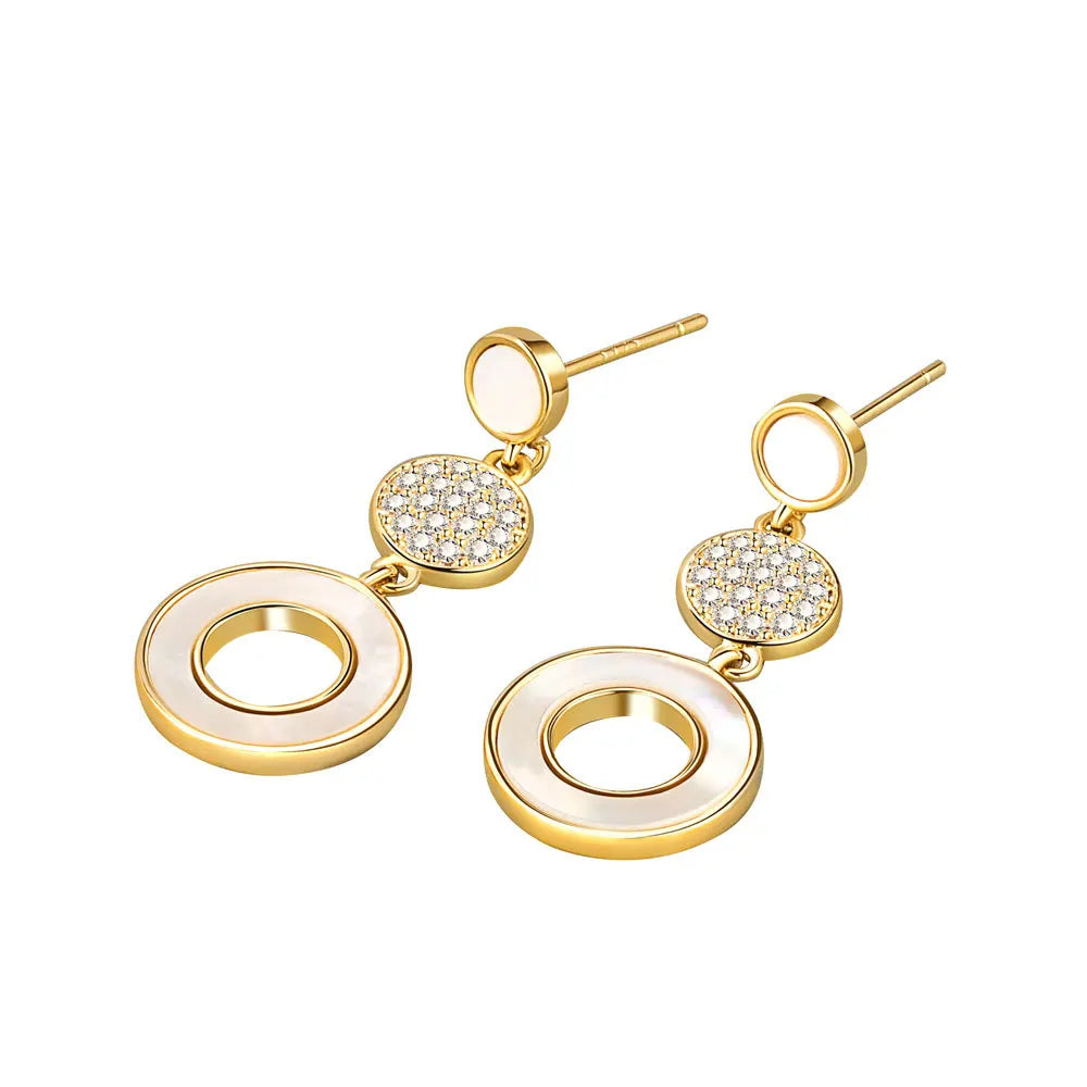 Geometric Drop Earrings for Women Trendy Korean Gold Color Rhinestone Earrings Wedding Jewelry