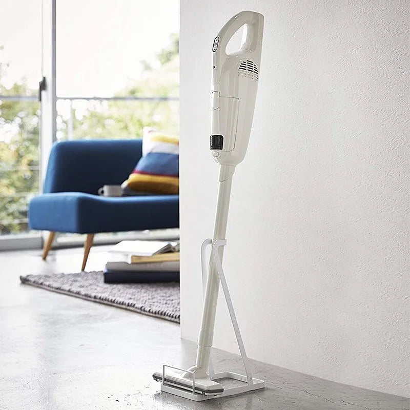PVC Metal Vacuum Cleaner Holder Bracket Floor Stand with Storage Brush Shelf Bag Hanger Hanging Rack for Bathroom Use