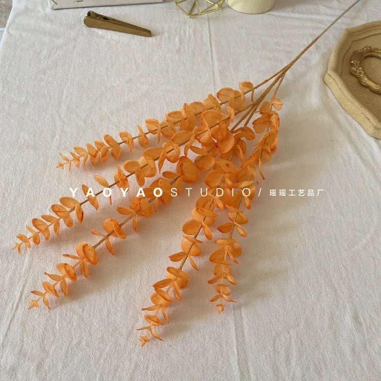 D-GL001 Cheap Wholesale Fake Eucalyptus Green Leaf Long Eucalyptus Single Stems Wedding Decor Artificial Eucalyptus Leaves