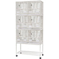 Three Tier Metal Cage With Stand Removable Tray Stainless Steel Food Container Stackable Divided Breeder Bird Pigeon Cage