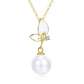 Elegant Butterfly Pearl Necklace 925 Sterling Silver with Gold Plated Fashion Necklace Pendant for Women Party Jewelry Making