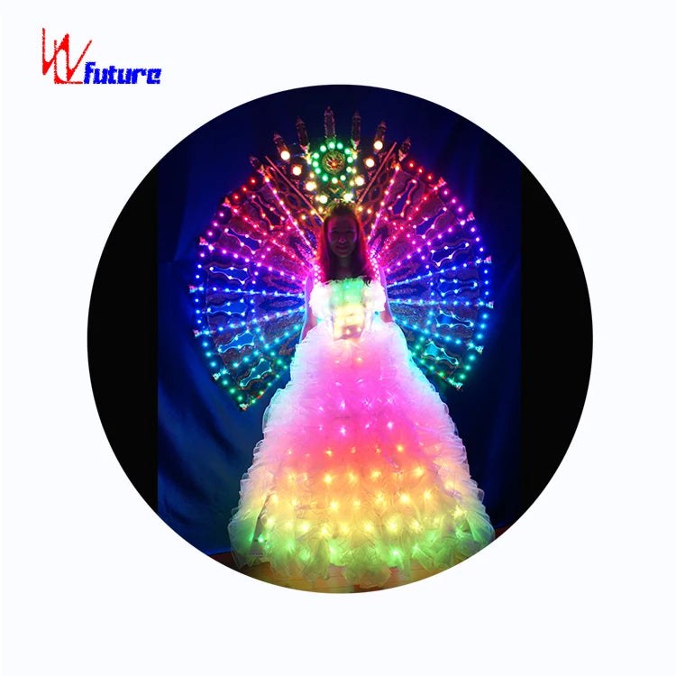 RF Remote Control Led Dance Dress Performance Wear Future Little Boots' Cyber LED Dress