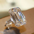 CAOSHI Customable Simple Gorgeous Rectangle Shaped Crystal Zircon Rings for Bridal Wedding Silver Plated CZ Rings Female Jewelry