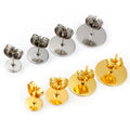 50-100pcs/lot Gold Stainless Steel Earring Studs Blank Post Base Pins With Earring Plug Findings Ear Back for DIY Jewelry Making