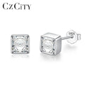 CZCITY Earing Woman Square Elegant Wedding Silver 2026 Diamond Jewellery Jewelry Moissanite Stud Earrings