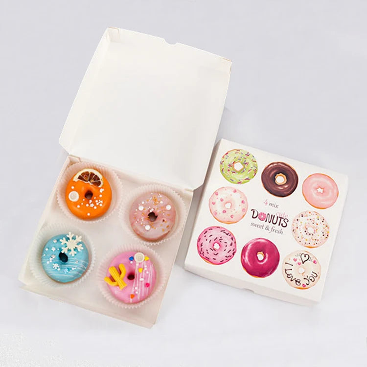Wholesale Folding Flat Cardboard Cookie Sweet Shipping Box Packaging  Party Dessert Donut Paper Box