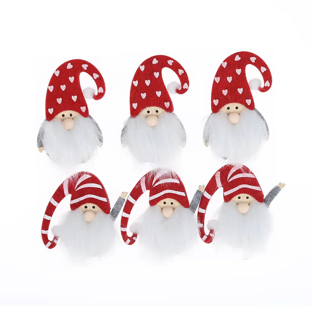 Mini Swedish Christmas Tree Ornament Window Sticker Felt Decoration 5x8cm Silk Screen Printed Christmas Gift Stickers