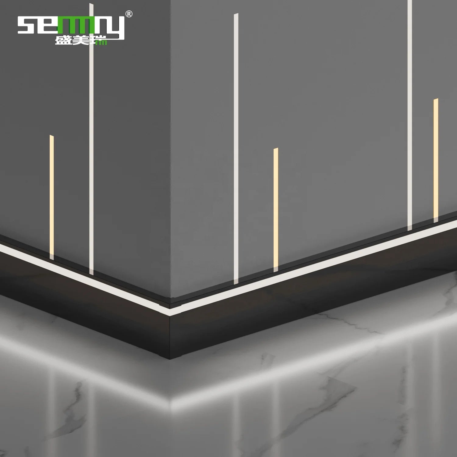 Aluminum Alloy LED Skirting Board Baseboard Wall for Hotel Use-Durable Rot Resistant Contemporary Design