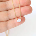 Dainty Fine White Opal Pendant Jewelry Necklaces for Women 925 Sterling Silver Opal Necklace