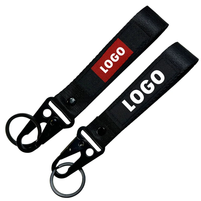 Custom New Style Design Keyring Motorcycle Woven Short Lanyard Strap Eagle Buckle Promotional Keychains & Carabiners