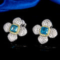New Elegant 3A Zircon Petal Earrings Women Fashion Jewelry Earrings Party Gift Flower Stud Earrings