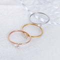 Wholesale Fashion Custom Stainless Steel  Gold Plated Little Diamond Tail Ring Jewelry for Women