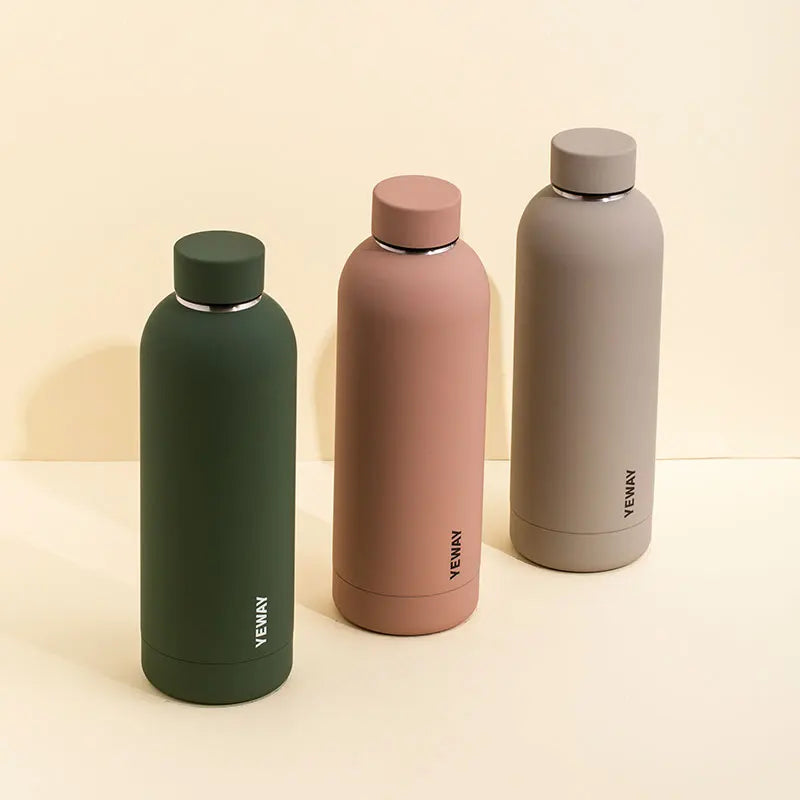 Yeway Ready to Ship Portable 500Ml Stainless Steel Small Mouth Water Bottle Outdoor Sports Travel Drink Thermos Water Bottles