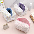 Stocked Aesthetic Floral Quilted Cosmetic Pouch Zipper Closure Simple yet Fashionable Toiletry Organizer Gift