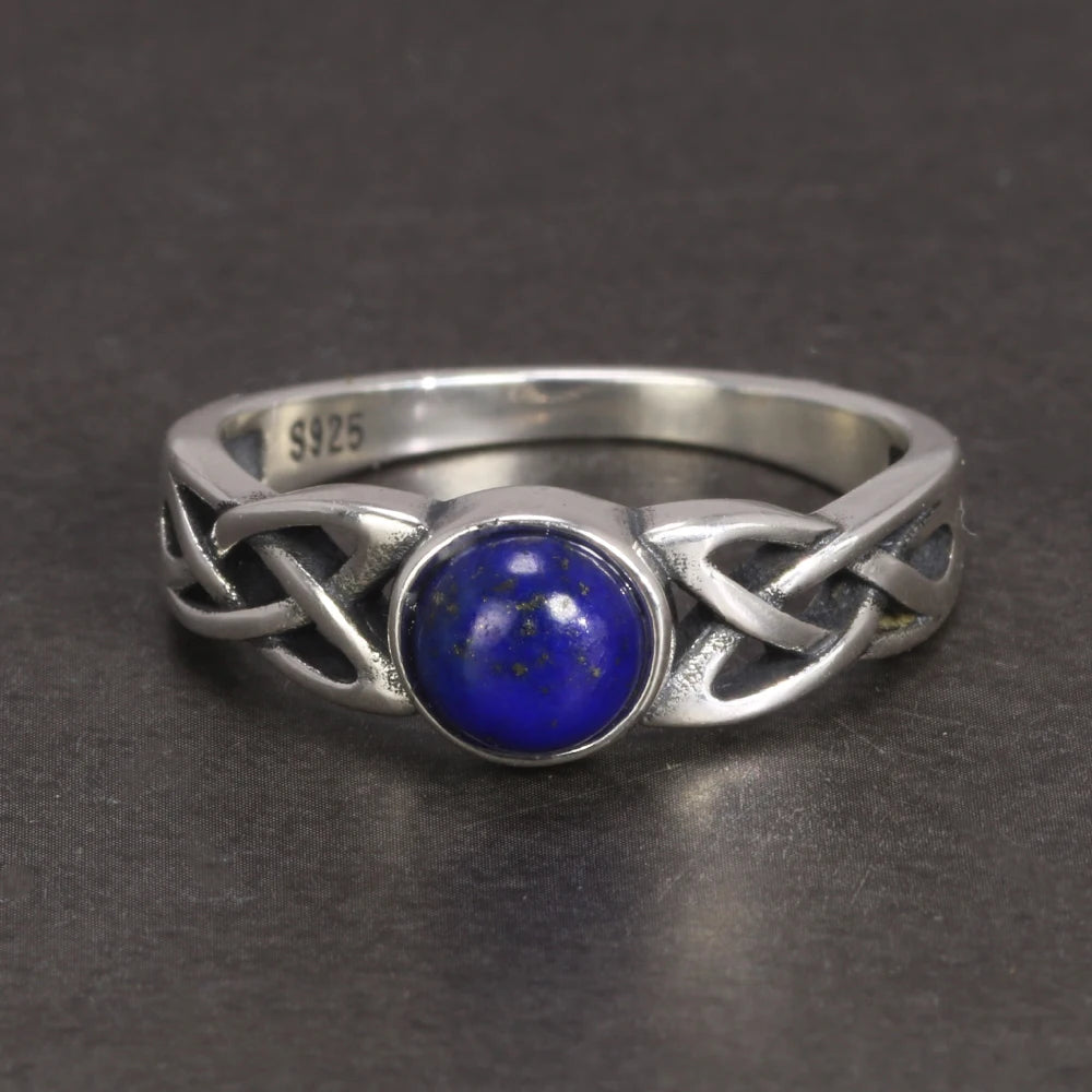New Arrival 925 Sterling Silver Daylight Ring Vampire Diaries with Natural Lapis Lazuli Elena Gilbert Inspired TV Show Jewelry
