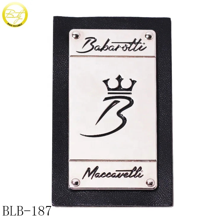 Environmental Handbag Pu Patches Logos Rectangle Shape Clothing Leather Tags Metal Letter Private Label for Jeans