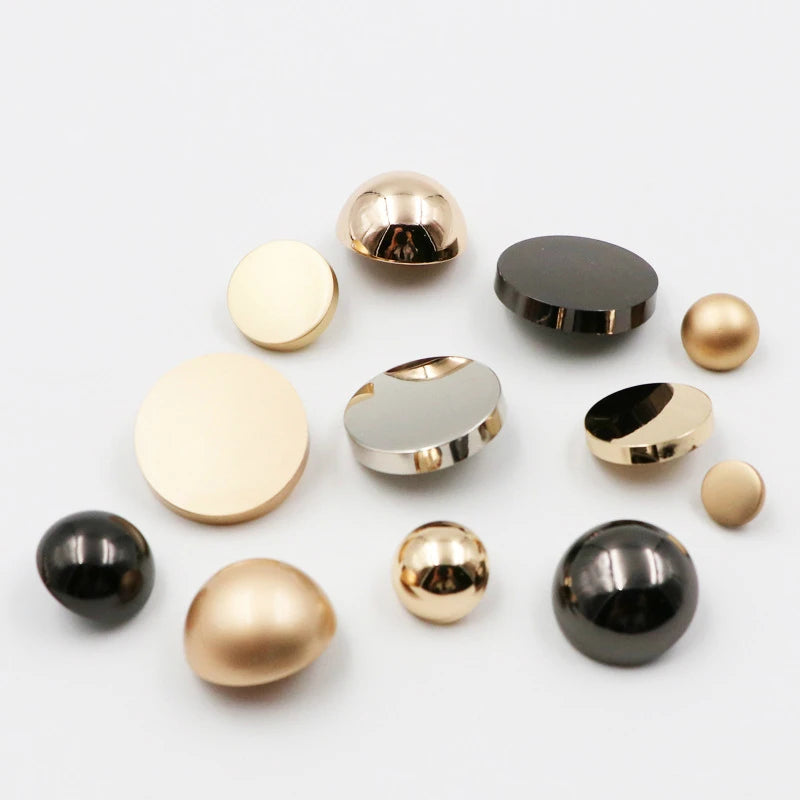 Custom Sewing Loop Shank Button Round Dome Gold Zinc Alloy with Plating Technique