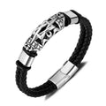Factory Price Vintage Judaism Hexagram Leather Bangle Double Layer Braided Leather Bracelet for Men Jewelry Gift