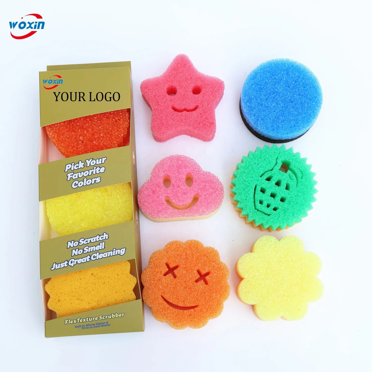 Woxin Soft in Warm Water Firm in Cold Deep Cleaning Dishwasher Safe Multi-use Scratch Free Odor Resistant Scrub Sponges