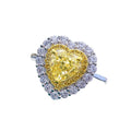 High End 925 Silver 18K White Gold Plated 7*7mm Yellow Zircon Female Ring for Wedding