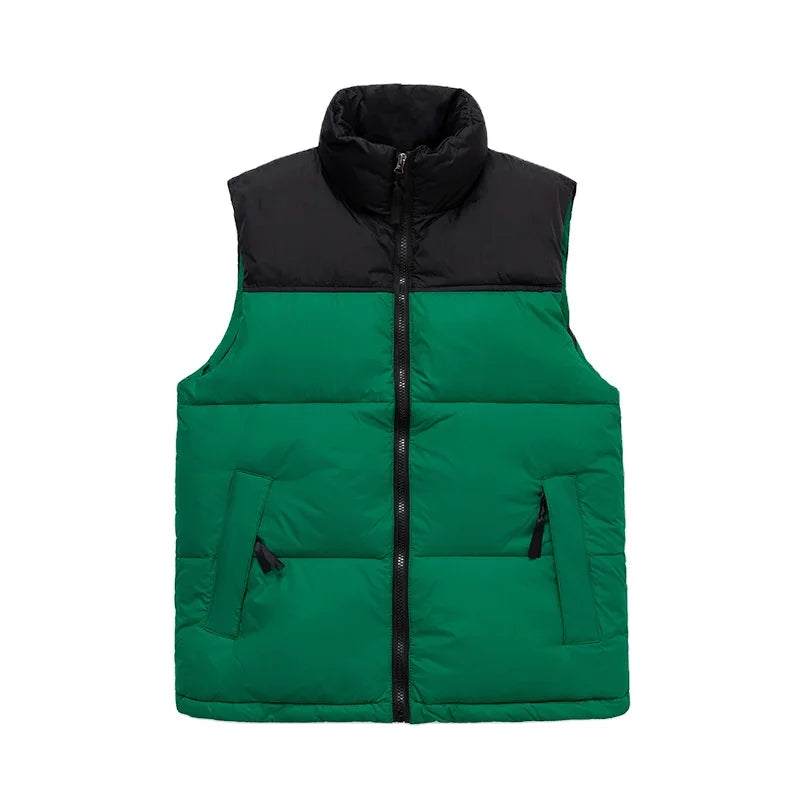 2025 New Arrival Best Quality Men's Winter 2-Tone Cotton Sleeveless Waistcoat OEM Custom Windproof Zip Sleeveless Jacket