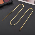 SC Trendy Flat Snake Chain Necklace Jewelry Simple Dainty 3mm Gold Plated Stainless Steel Blade Chain Choker Necklace Women Men