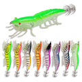 WEIHE 11.7cm 20.5g 8 Colors Artificial Lifelike Wood Shrimp Lure Sinking Luminous Bait With Ball Inside for Squid
