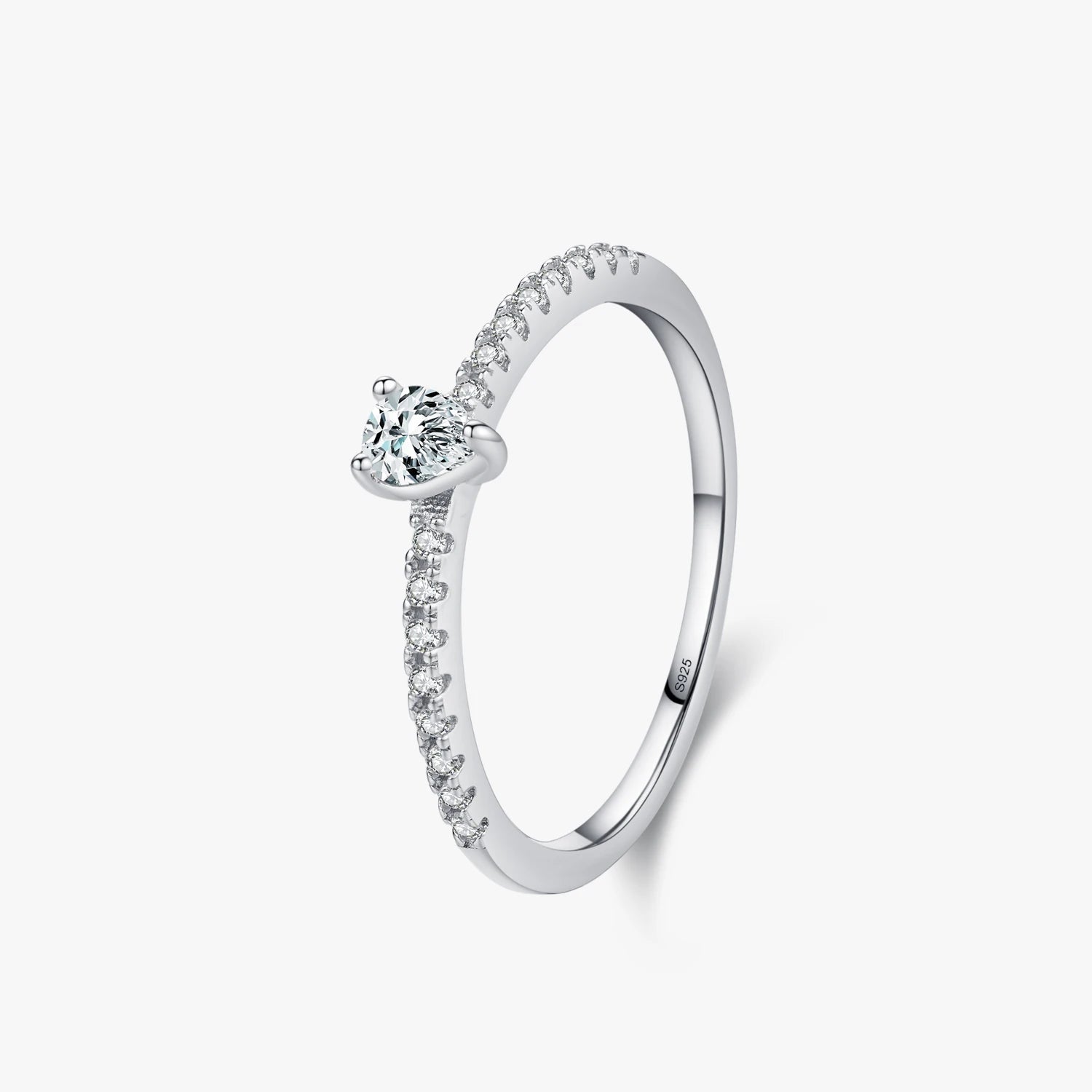 Ailmay 925 Sterling Silver Luxury Water Drop Zirconia Wedding Finger Ring for Women Wedding Engagement Fine Female Jewelry Gift