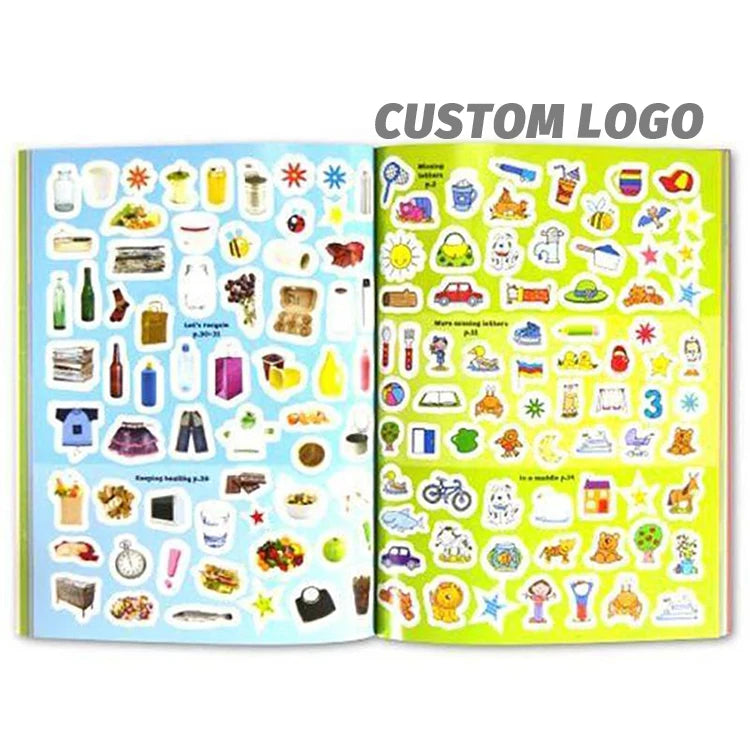 High Quality Kids Release Paper Sticker Book Vintage Kawaii Cartoon Sticker Book for Kid Early Education