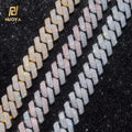 NUOYA Wholesale 20mm Gold Chunky Diamond Cuban Chain Necklace Iced CZ Prong Cuban Link Fine Hip Hop Jewelry Women Party Gifts