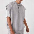 High Quality Summer Cotton Plain Pullover Streetwear Men's Workout Hooded Tank Tops Sleeveless Hoodie