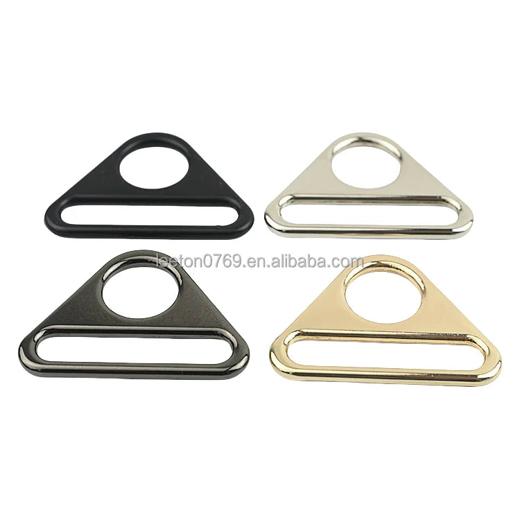 Stock Supply 38mm 1.5inch Shiny Silver Shiny Gold Gunmetal Matte Black Triangle Zinc Alloy Leather Bag Buckle