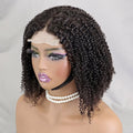Kinky Curly Natural Human Hair Lace Closure Wig Glueless 4*4 Brazilian Curly Short Hair Pre Pluck Closure Wig For Black Women