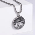 Custom 316L Stainless Steel Tree of Life Necklace with Vintage Coin Box Chain for Gift