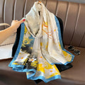 Wholesale Latest Design Senegal Fashion Long Large Printed Silk Scarf Head Scarves Flower Pattern Women Silk Hijabs Shawls