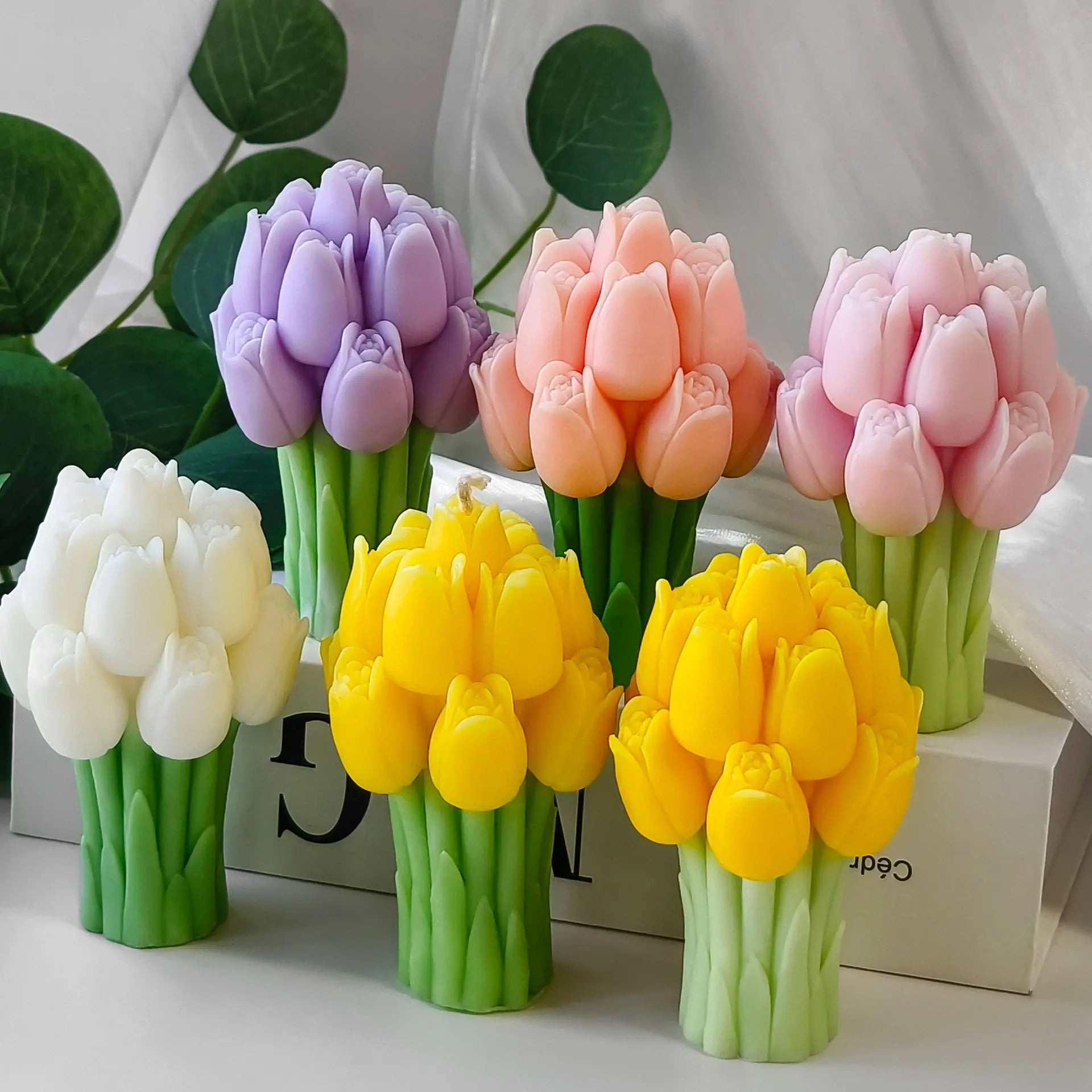 Valentine's Day 3D Bouquet Tulip Flower Candle Silicone Molds Romantic Home Decoration Wedding Gifts