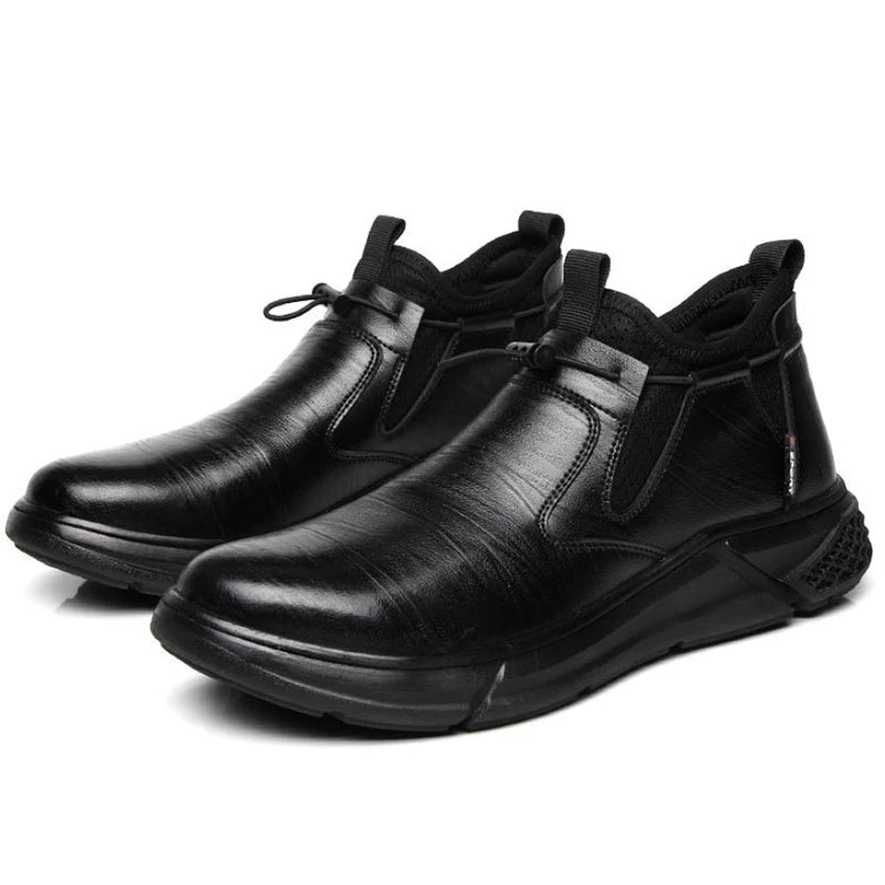 Diansen Microfiber Leather Rubber Sole Middle Cut Oil Resistant Acid and Alkali Abrasion Resistant Fashion Safety Shoes