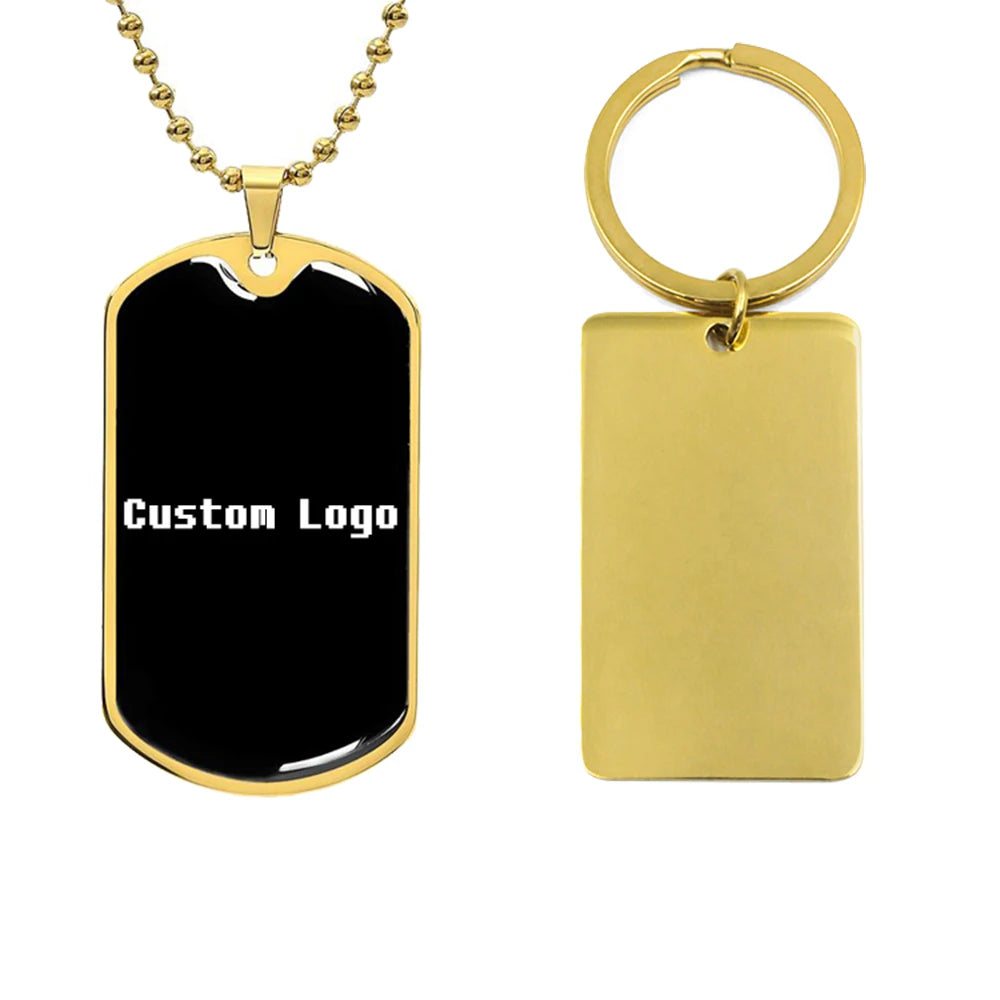 Factory Personalized Dog Tag Necklace Stainless Steel Metal Name Plate Custom Blank ID Dog Tag for Engraving