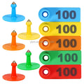 No.001-100 Colorful Copper Head Laser Printing Sheep and Goat Ear Tags Livestock Farm Animal Use Tag Marker